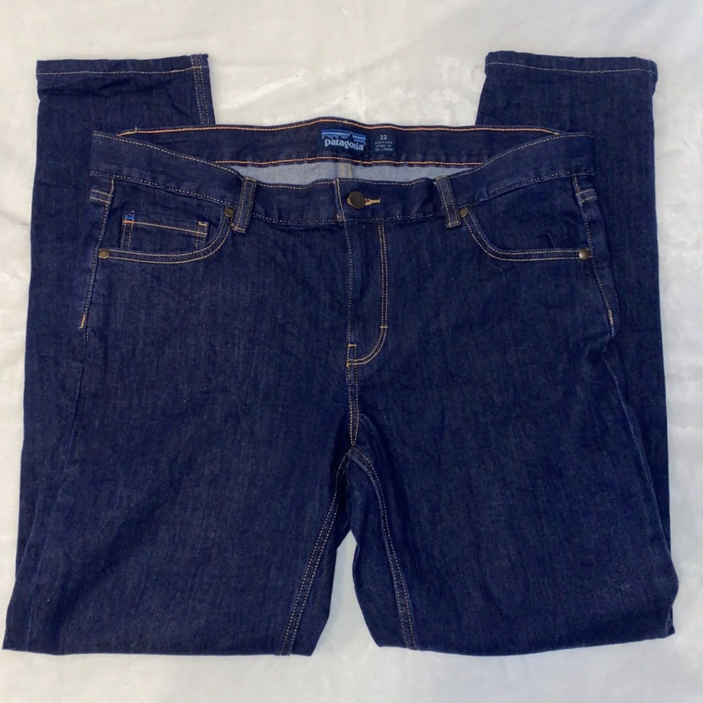 Patagonia Women’s Blue Jeans, 98% Organic Cotton size 32 Slim - Picture 2 of 13